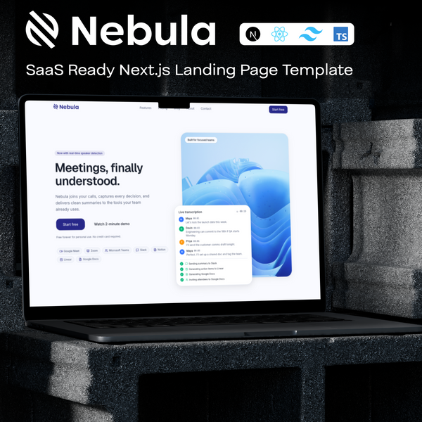 Nebula - SaaS Ready Next.js Landing Page Template